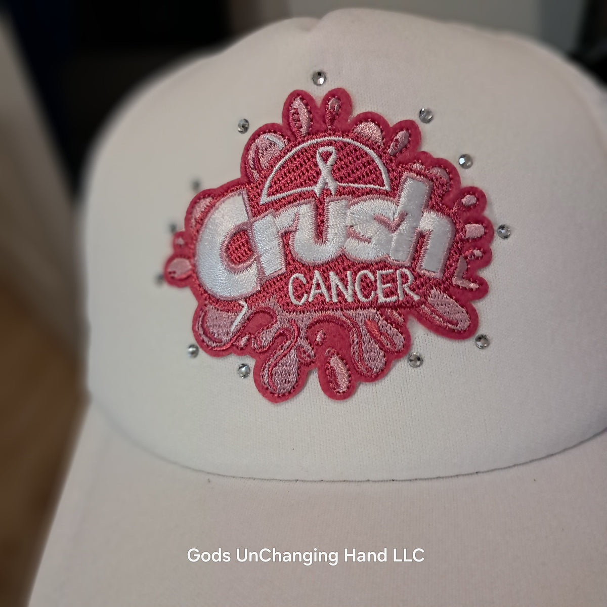 Crush Cancer Rhinestone Trucker Hat – Breast Cancer Awareness