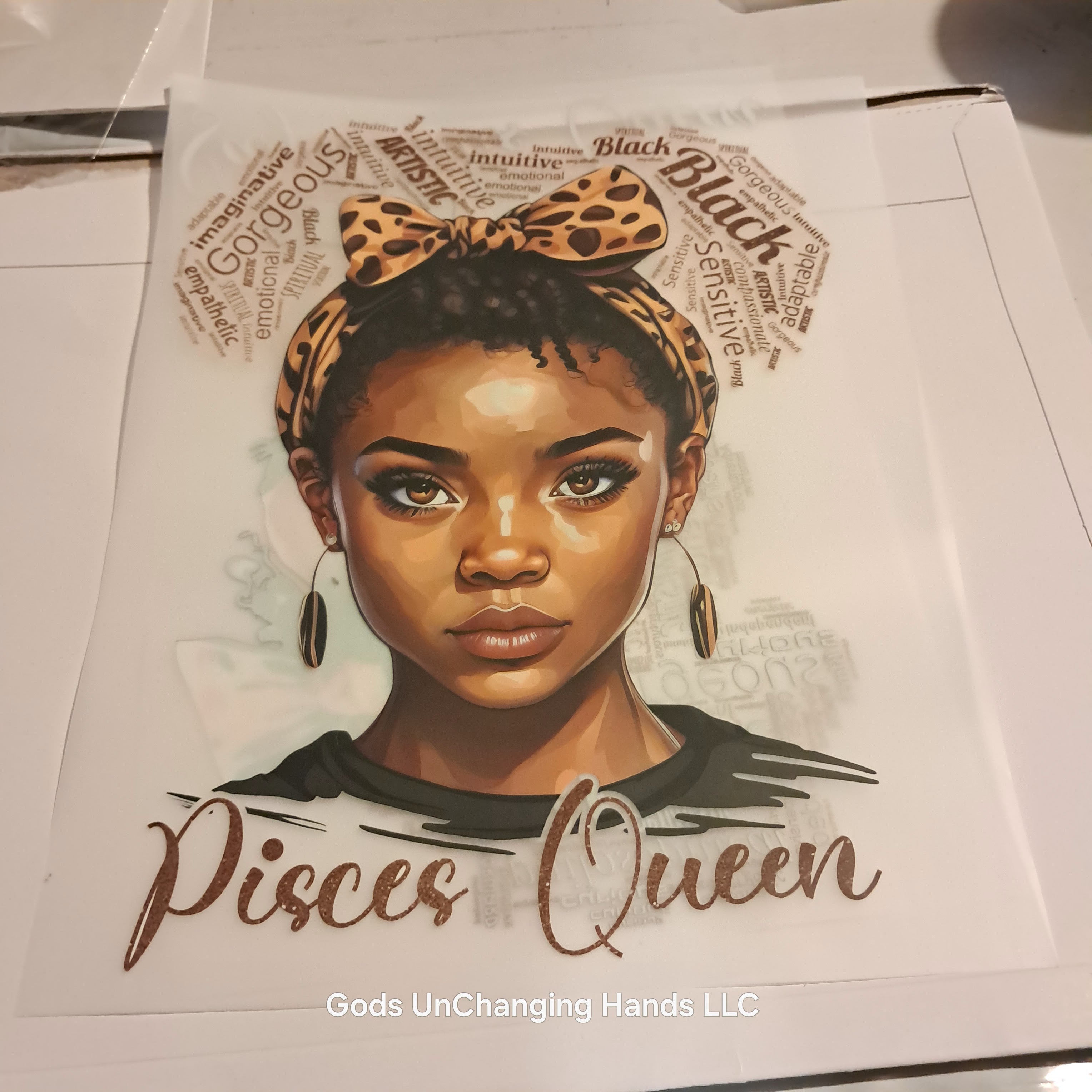 Zodiac Queen African American Woman – Screen Print Transfer
