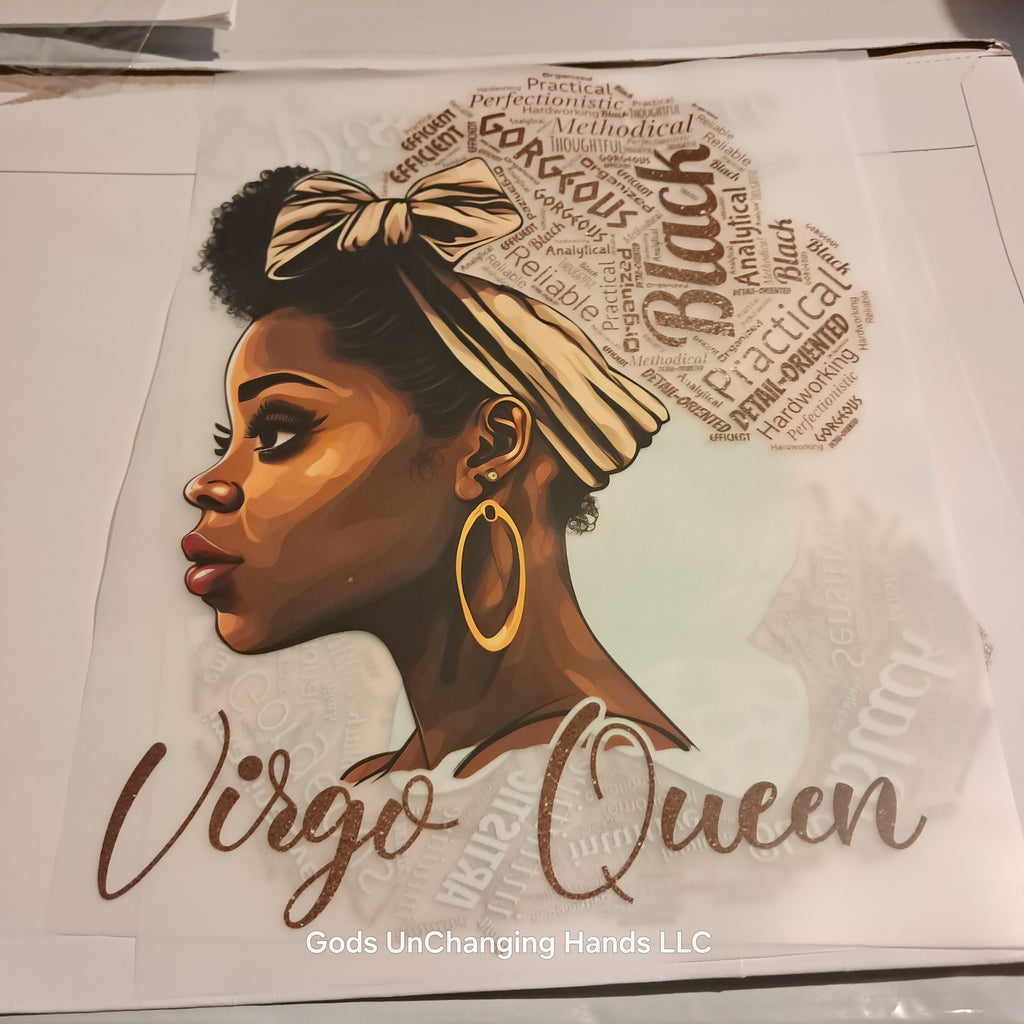 Zodiac Queen African American Woman – Screen Print Transfer