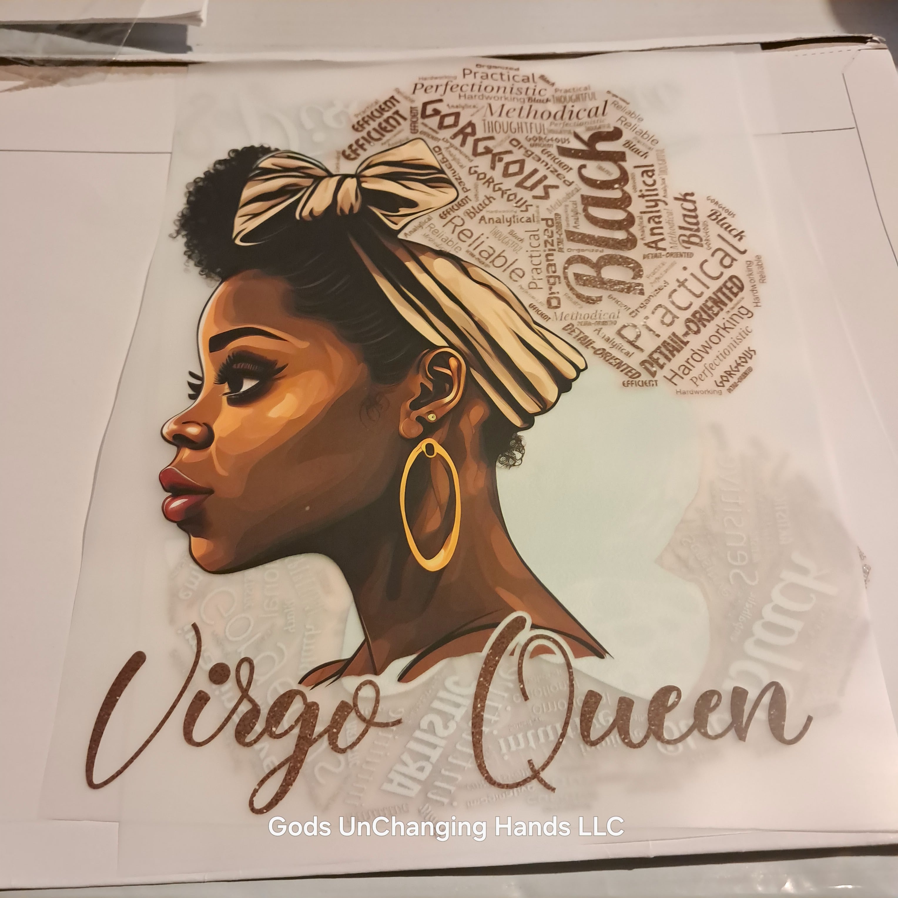 Zodiac Queen African American Woman – Screen Print Transfer