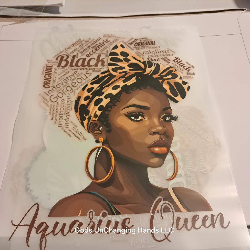 Zodiac Queen African American Woman – Screen Print Transfer
