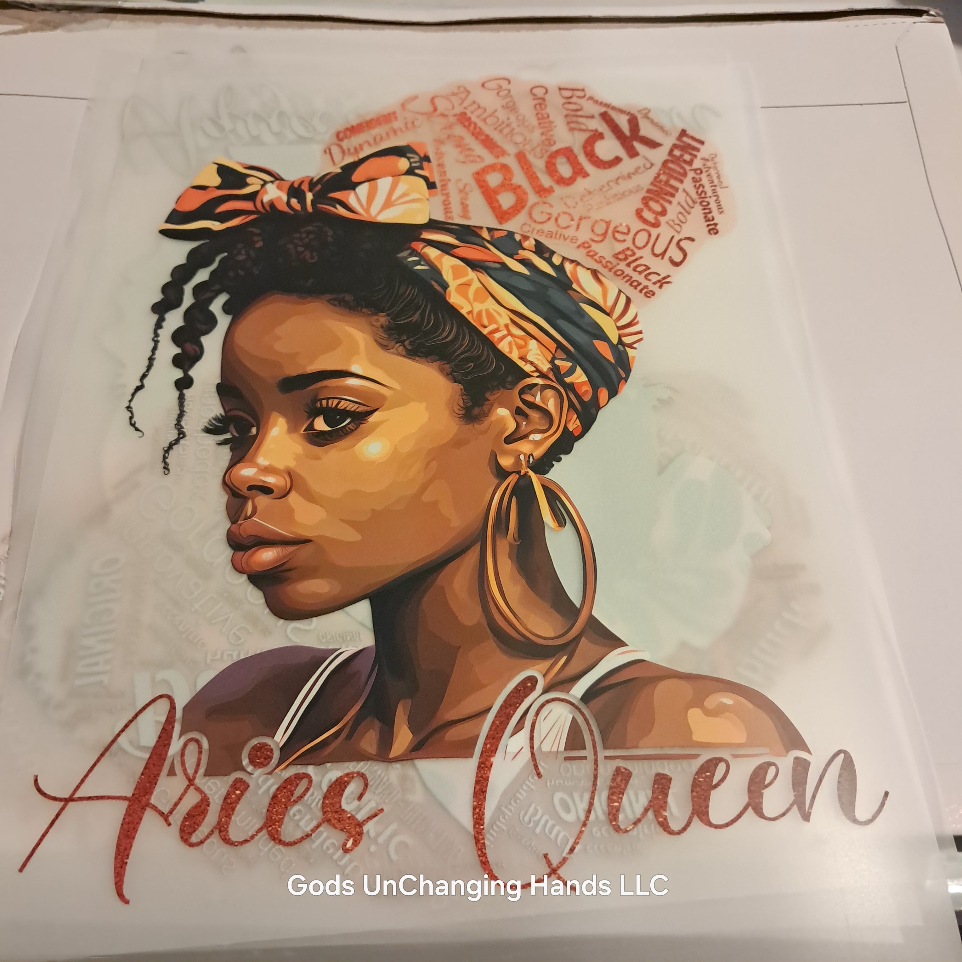 Zodiac Queen African American Woman – Screen Print Transfer