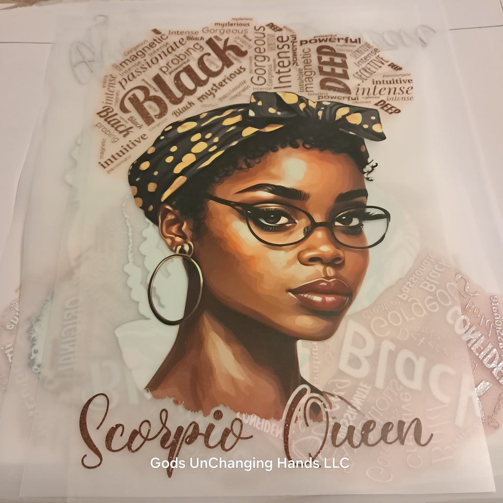 Zodiac Queen African American Woman – Screen Print Transfer