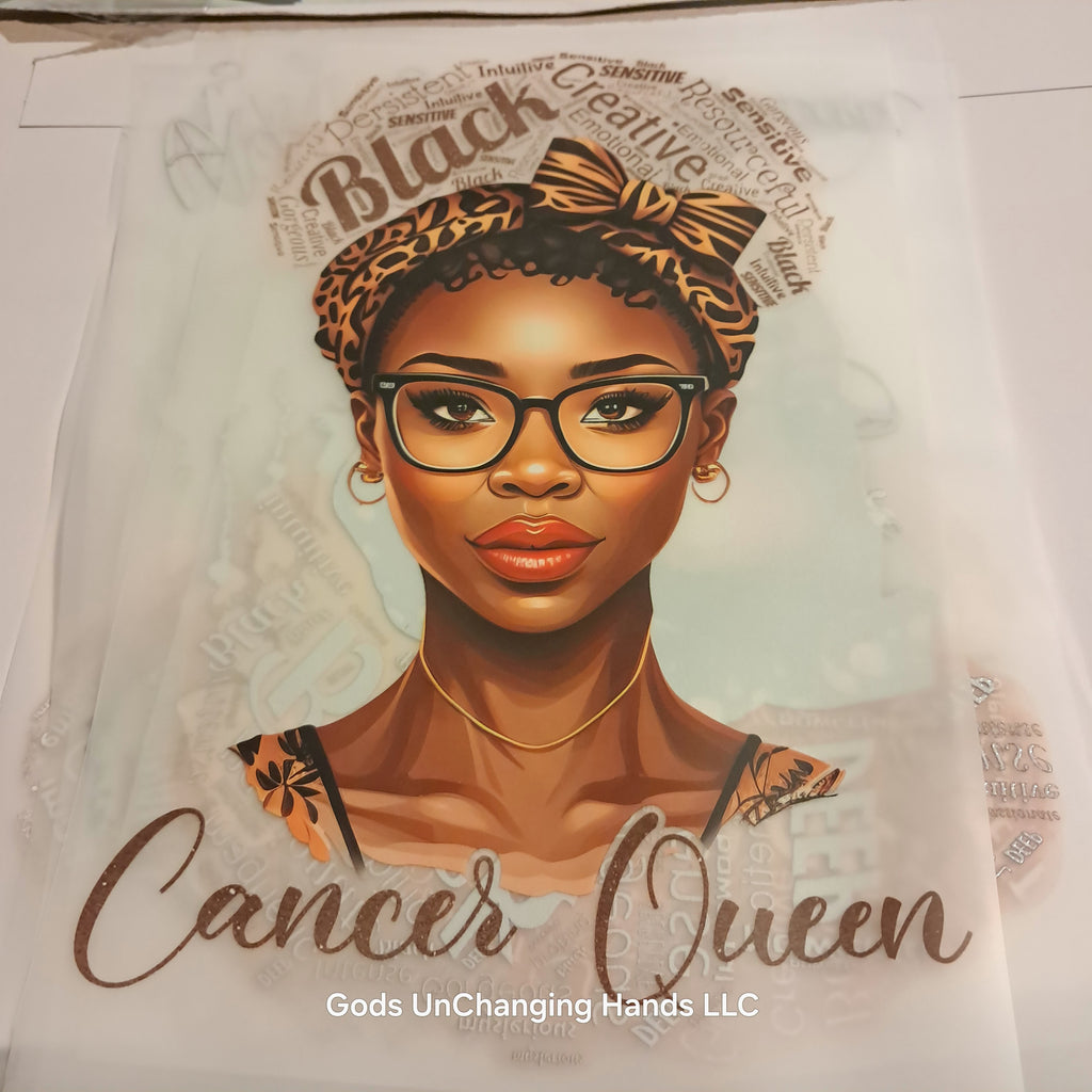 Zodiac Queen African American Woman – Screen Print Transfer