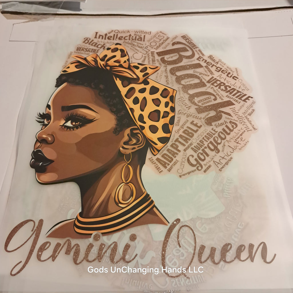 Zodiac Queen African American Woman – Screen Print Transfer