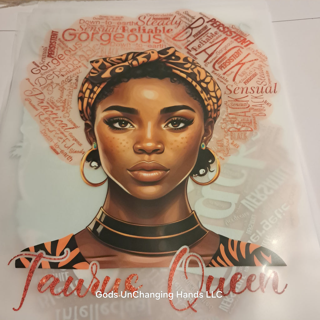 Zodiac Queen African American Woman – Screen Print Transfer