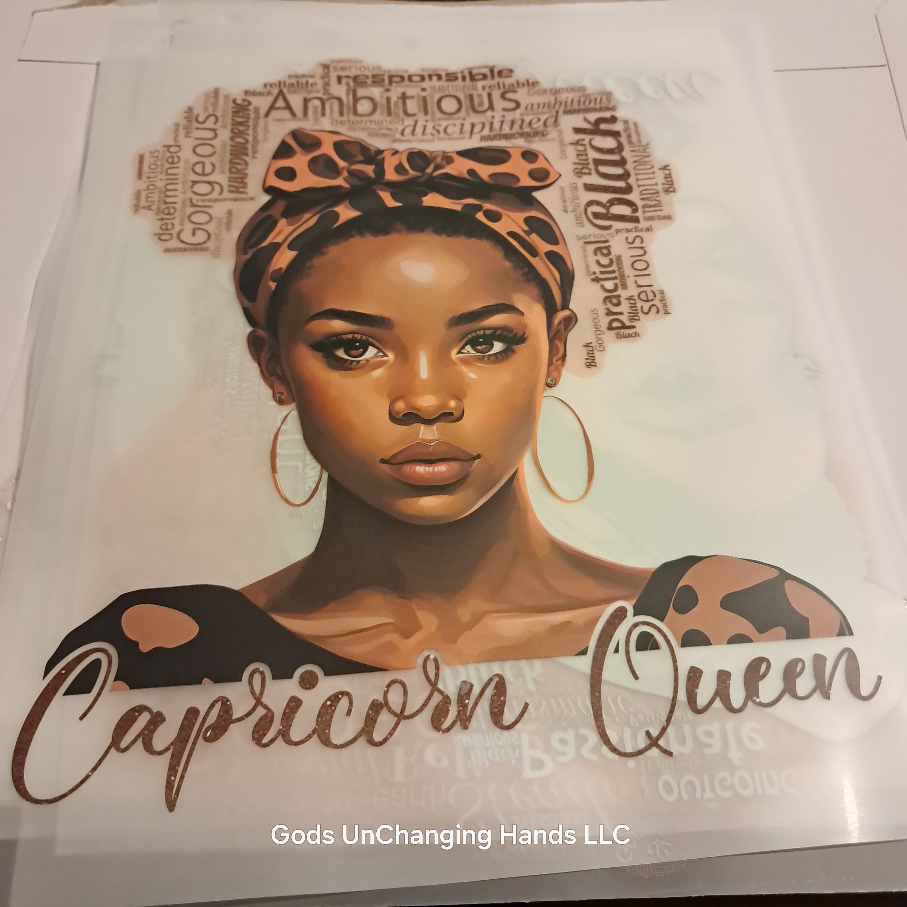 Zodiac Queen African American Woman – Screen Print Transfer
