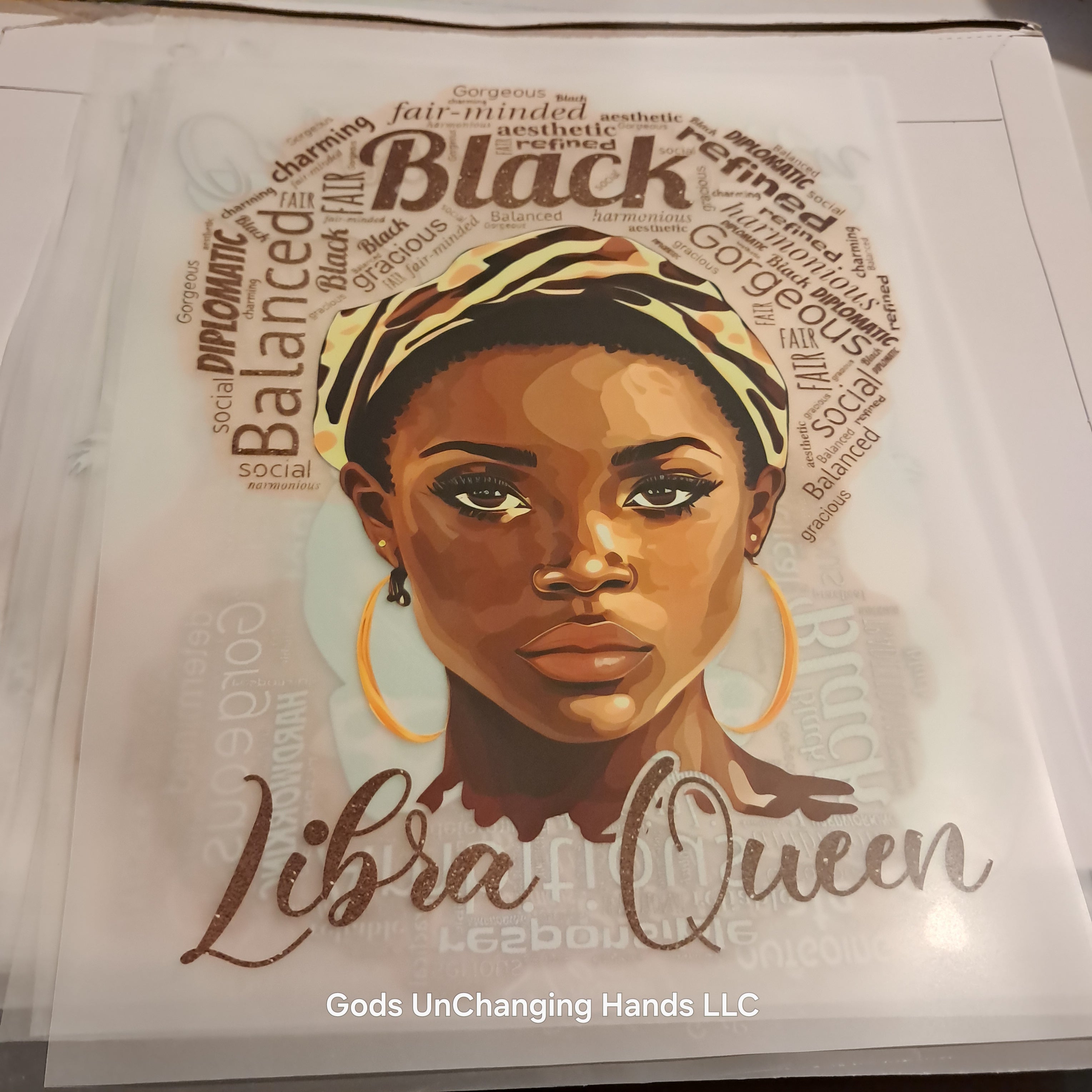 Zodiac Queen African American Woman – Screen Print Transfer