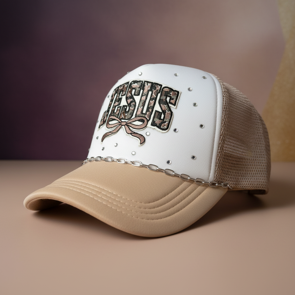 Jesus custom trucker hat mockup