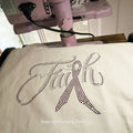 Fight Cancer Rhinestone Tote Bag